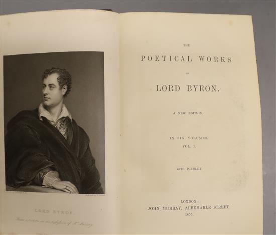 Byron, George Gordon Noel, 6th Baron Byron - The Poetical Works of Lord Byron, A New Edition, 6 vols, full green